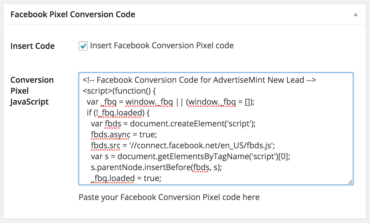 facebook-conversion-pixel-wordpress-installed