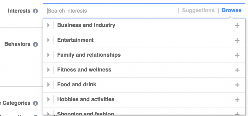 facebook ad targeting interests