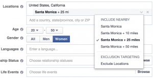 facebook ad targeting locations
