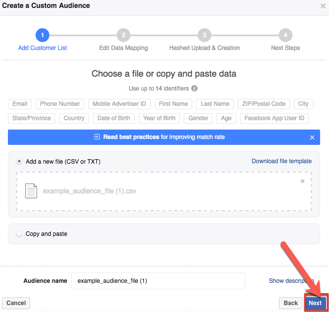 How To Build A Facebook Custom Audience Using Multiple Data Types5