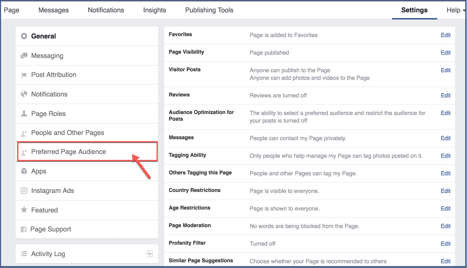  A screenshot of Facebook's 'Audience and Visibility' settings, which can be found in the 'Settings' menu.