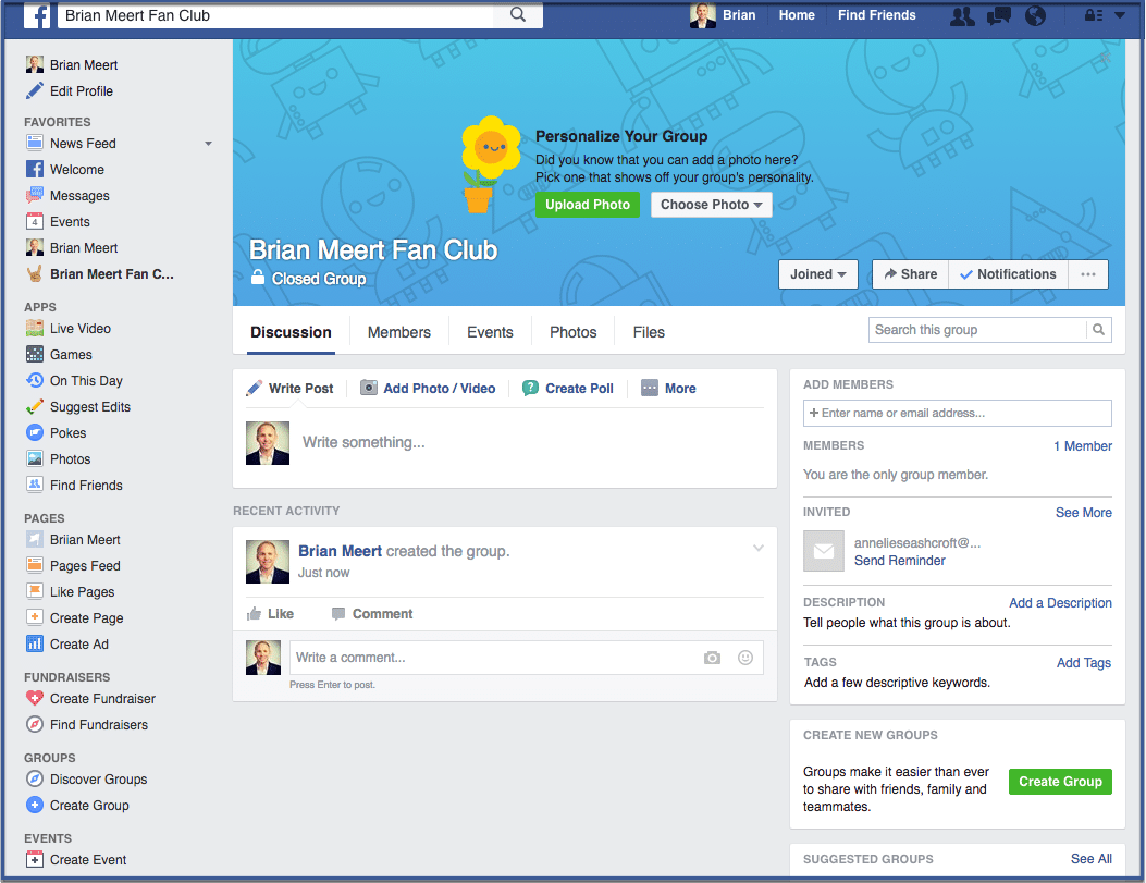 how do i create a facebook group chat
