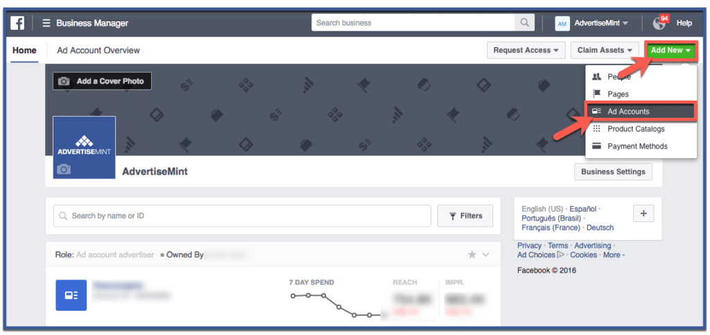How to Create a New Facebook Ad Account in Business