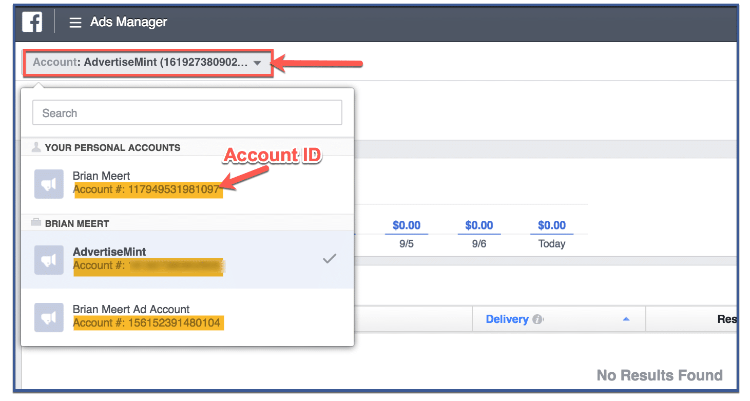 how to find facebook account id number