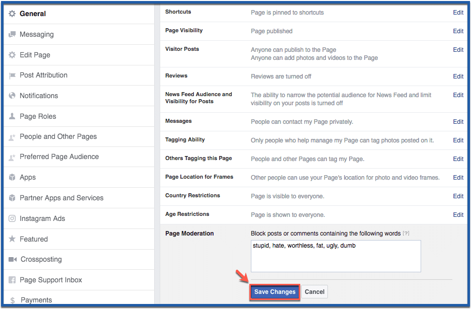 blocking keywords on facebook