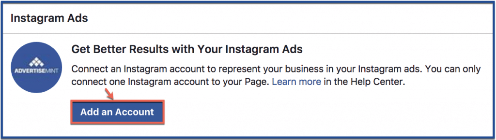 facebook page add instagram