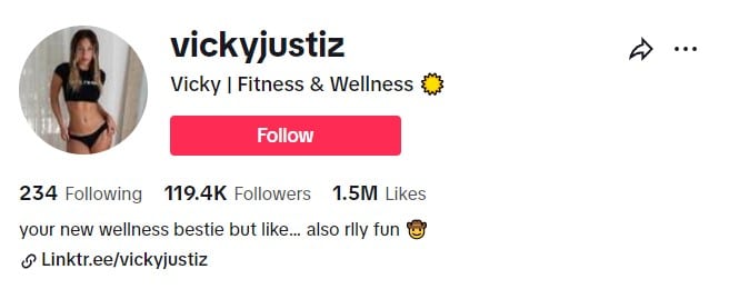 TikTok Fitness Influencers vicky