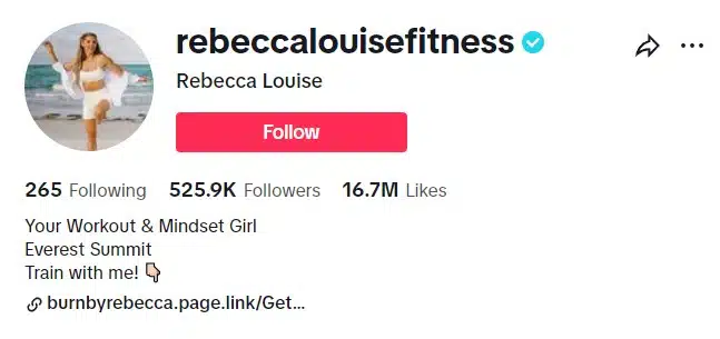 TikTok Fitness Influencers Rebecca Louise