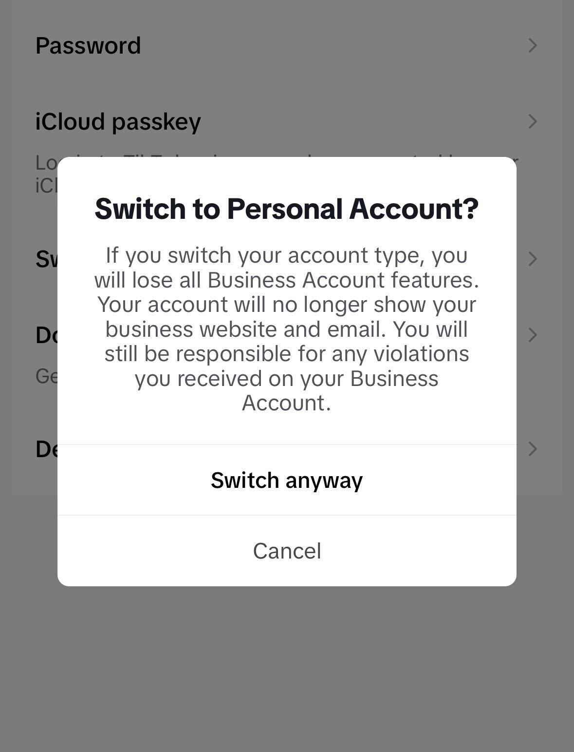 tiktok account types personal