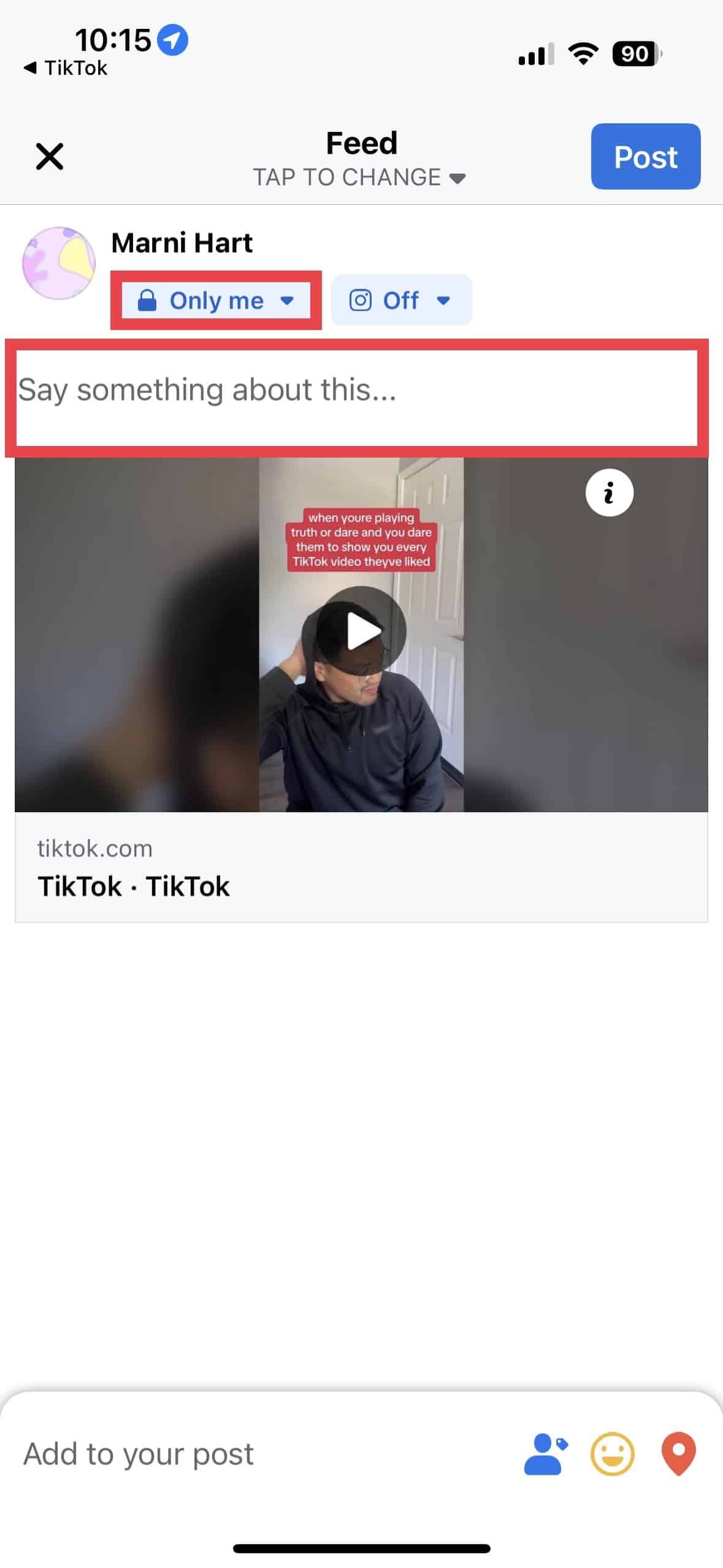 how to share tiktok videos on facebook 4