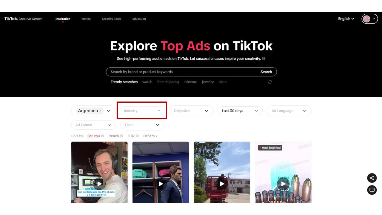 how to use TikTok top ads dashboard 2