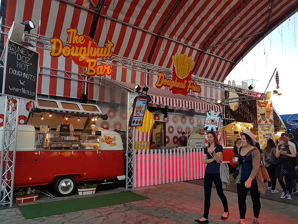 Customers at Eat street market for food, Brisbane advertising agency