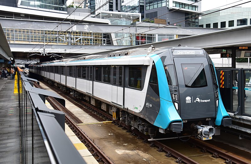 Sydney metro train waiting at station for passengers, Sydney tranportation advertising agency