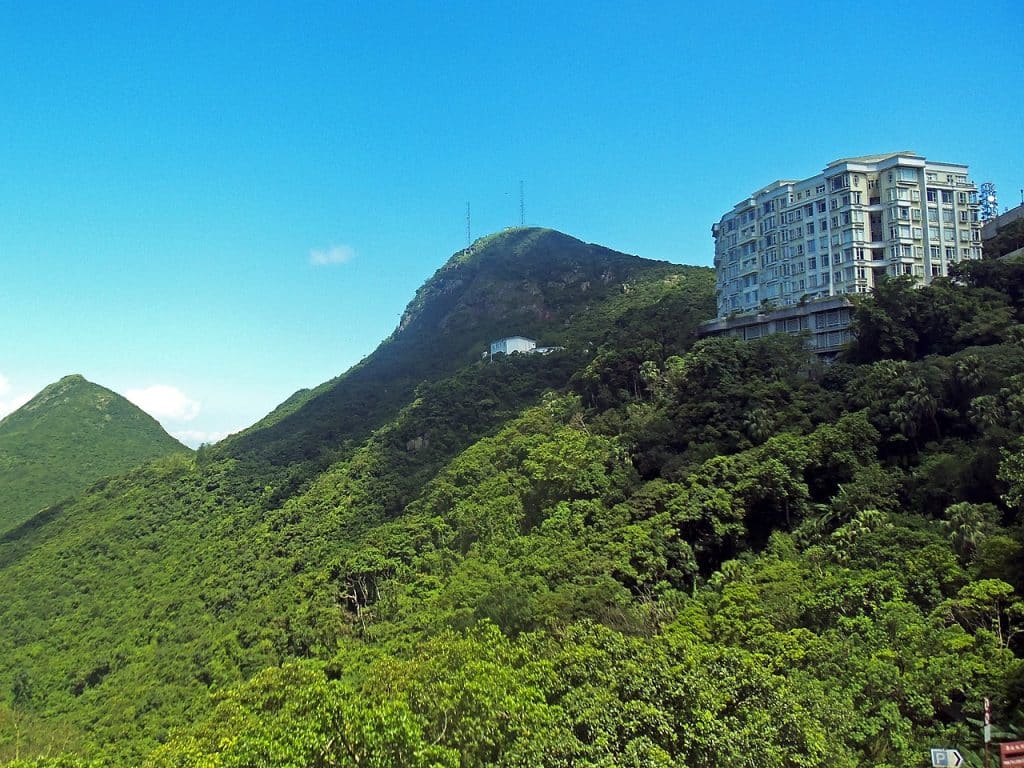Beautiful view of High West and Victoria Peak from Victoria Gap, Hong Kong advertising agency