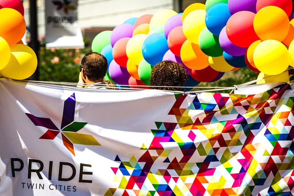 Picture showing Twin cities pride parade banner
