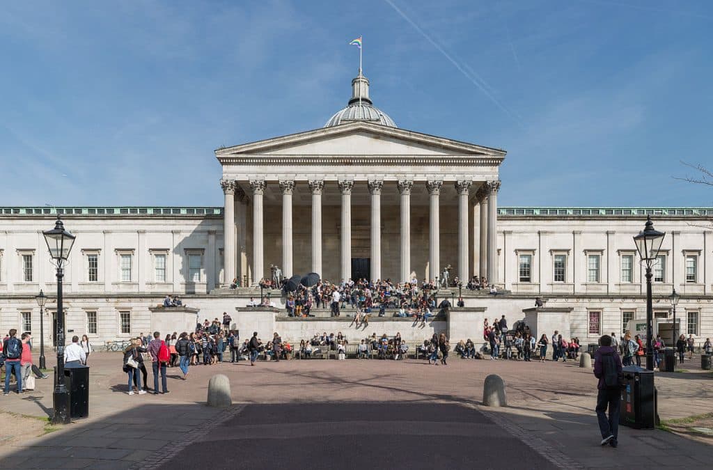 People visiting Wilkins Building UCL, london advertising agency