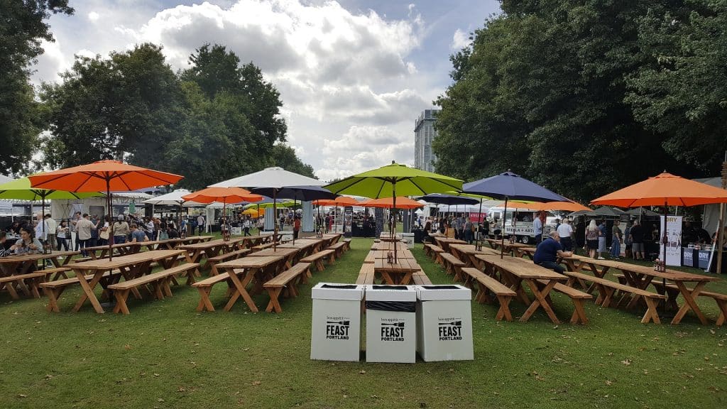 Feast festival seating area, Portland event advertising agency