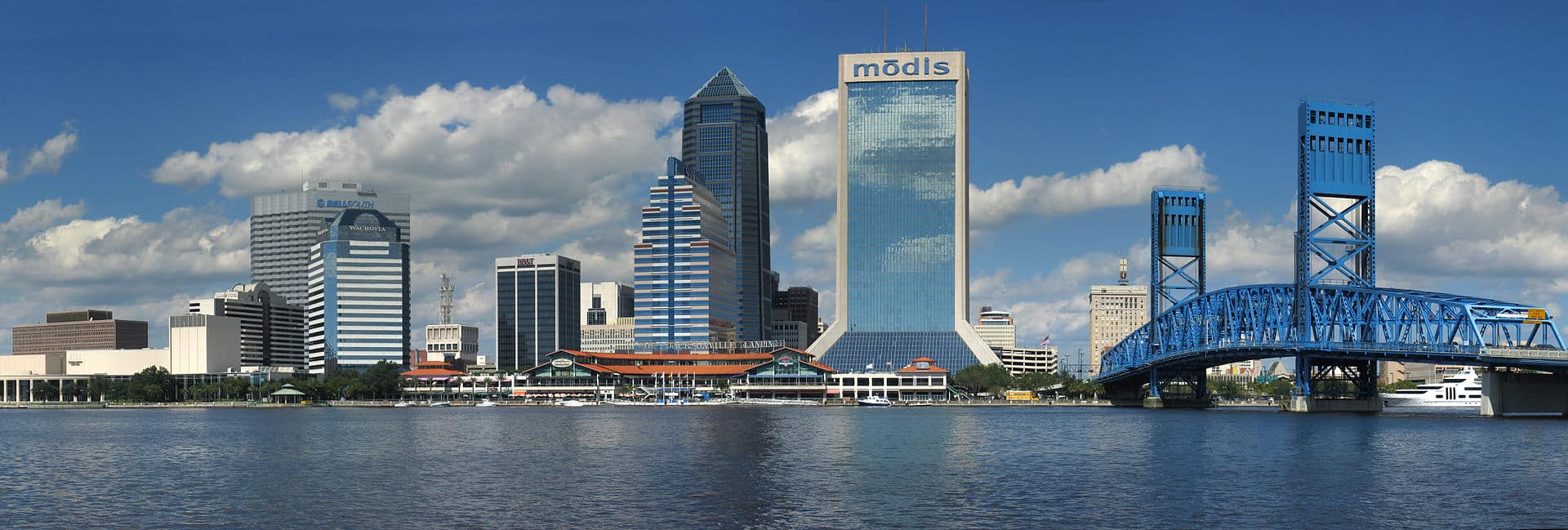 View Jacksonville city skyline from across the St. Johns river, Jacksonville advertising agency