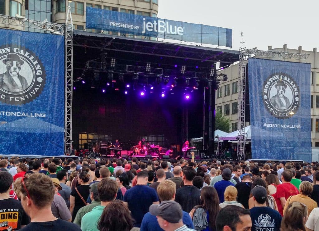 People attending boston calling music festival