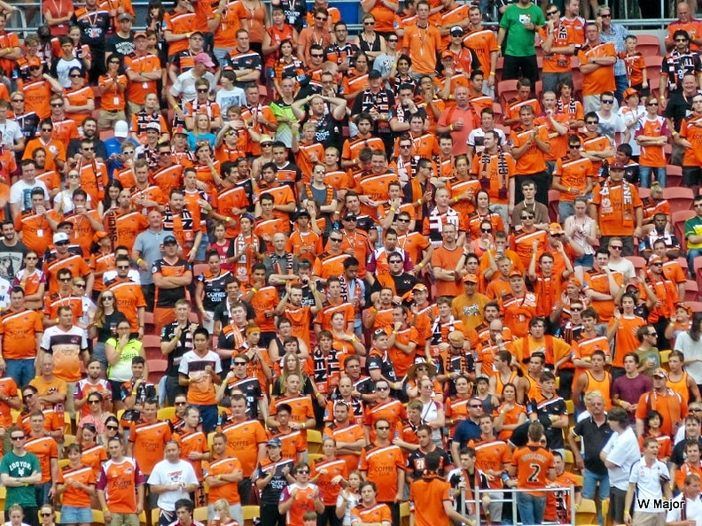 Brisbane Roars supporting their team, Brisbane advertising agency