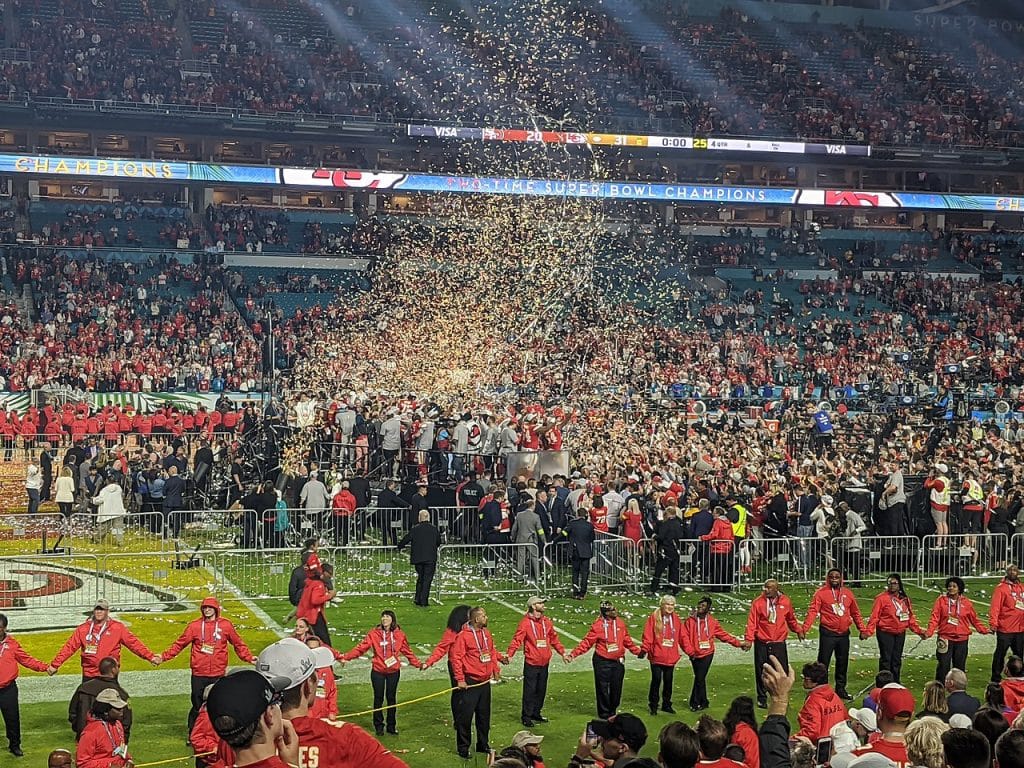 Kansas City Chiefs trophy winning celebration (sports advertising agency)