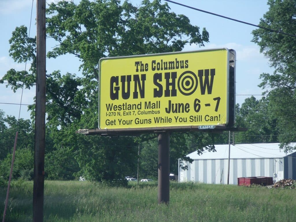 Gun Show billboard advertising, Columbus