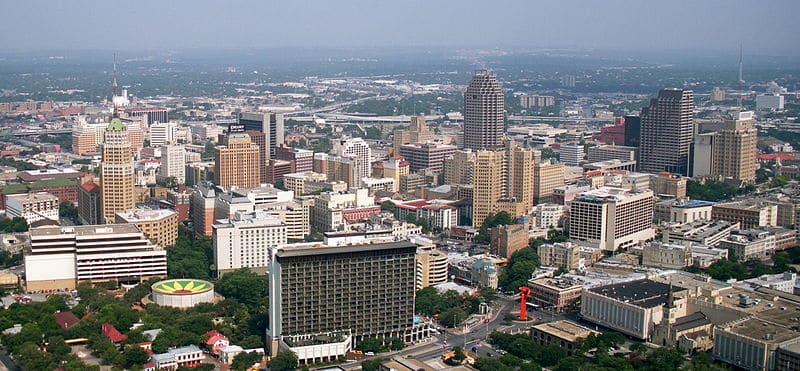 Aerial picture of Downtown San Antonio advertising agency