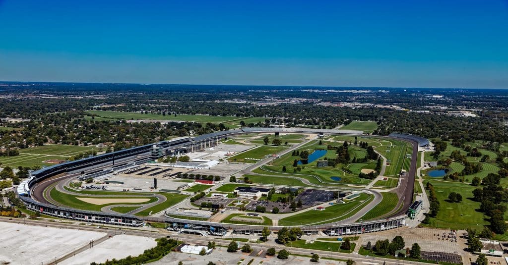Aerial view of motor speedway Indianapolis advertising agency
