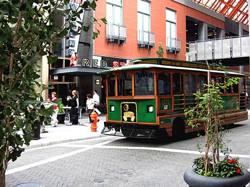 Toonerville II Trolleys in downtown Louisville transportation advertising agency