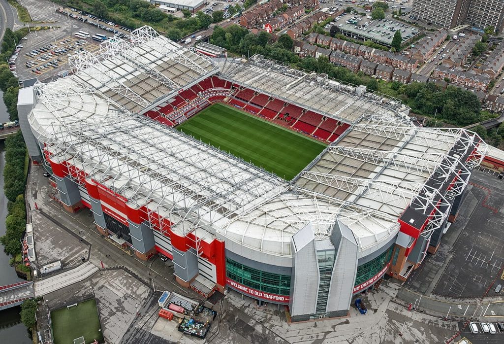 Aerial view of Old Trafford, Manchester advertising agency