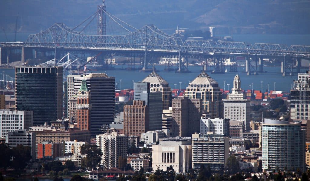 Oakland skyline view from Oakland hills