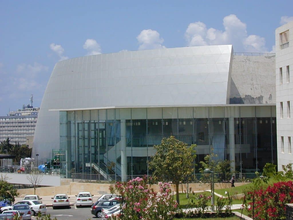 View of Smolarz Auditorium building TAU, Tel Aviv advertising agency