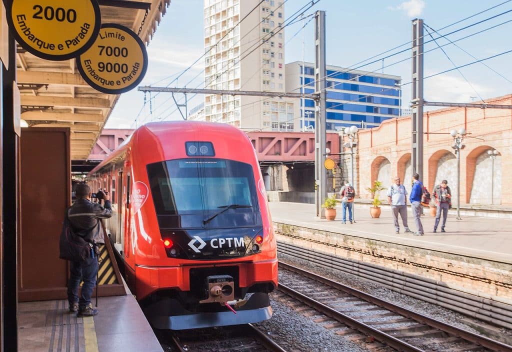 A picture of train at station, Sao Paulo transport advertising agency