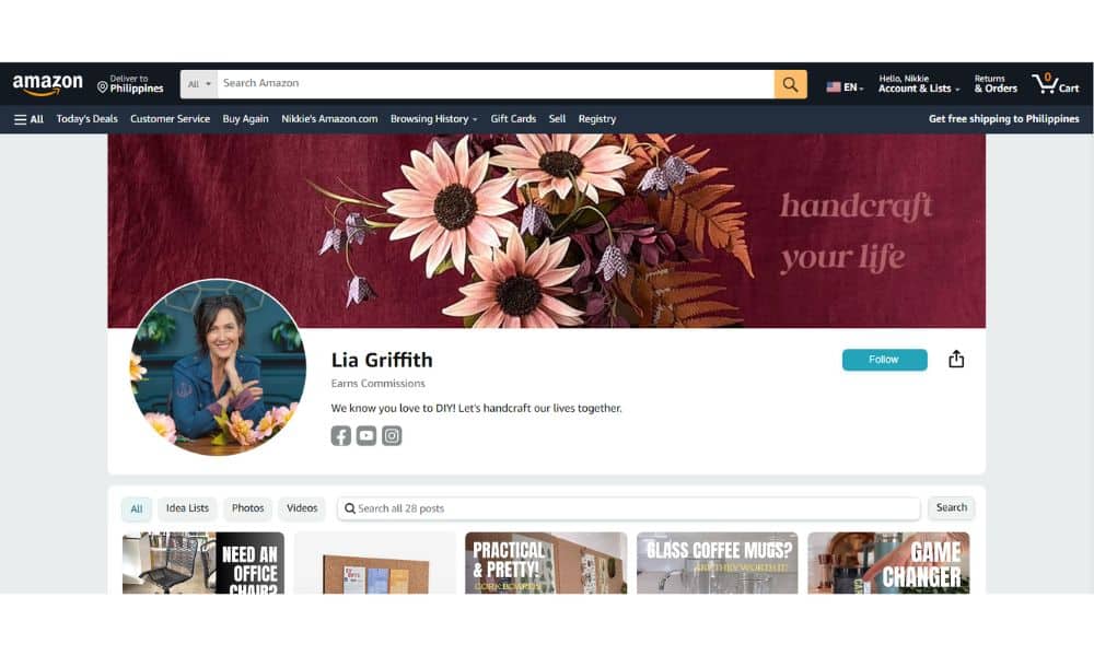 image for amazon influencer storefront examples 2
