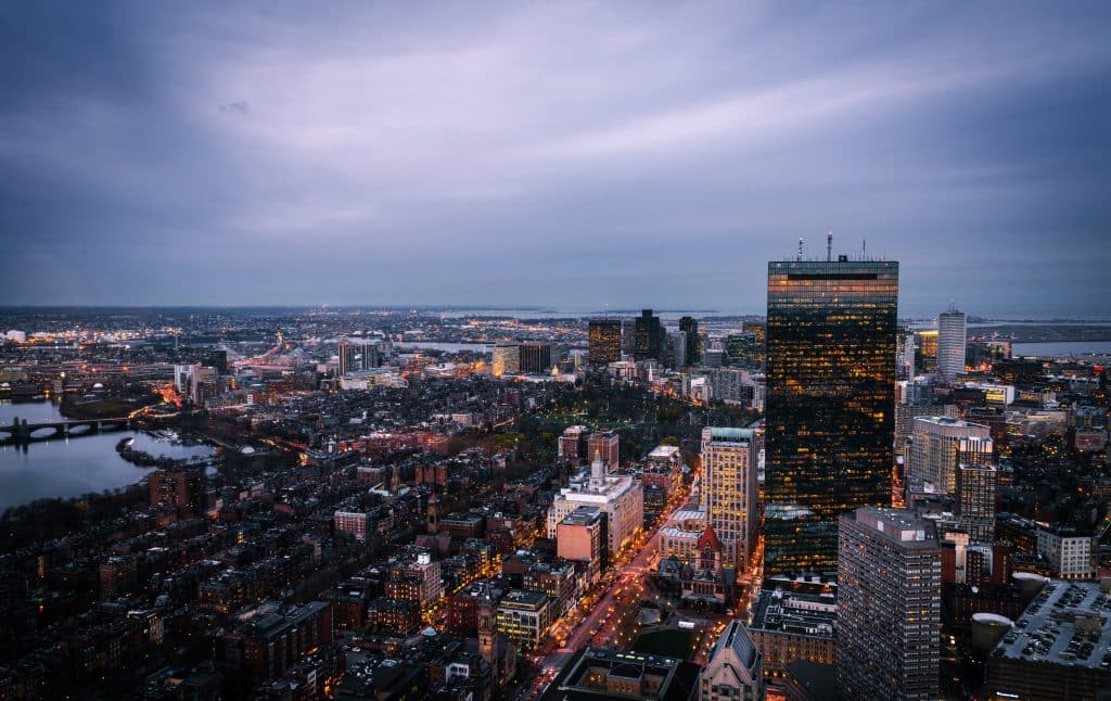 Aerial View of Boston Buildings