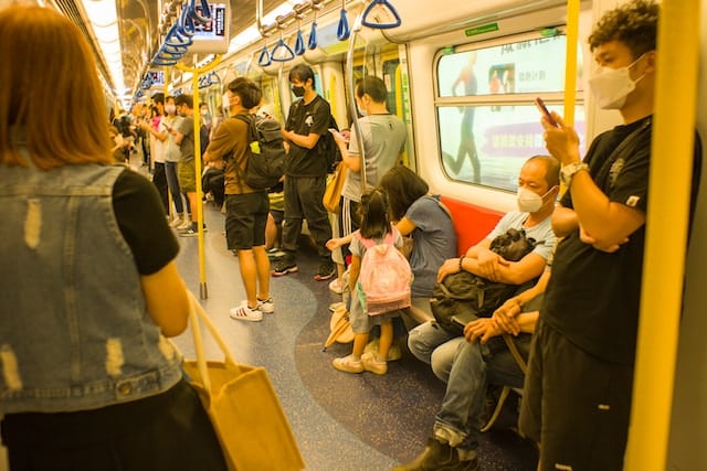 Commuters using MTR to reach their destination, Hong Kong transport advertising agency