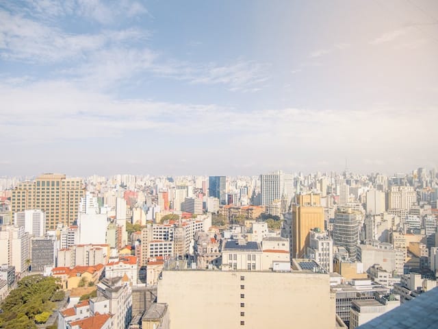Aerial shot of Sao Paulo advertising agency