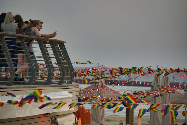 Picture of people making preparation for pride festival, Tel Aviv advertising agency