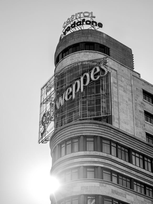 Picture showing billboard advertising for Schweppes, Madrid advertising agency
