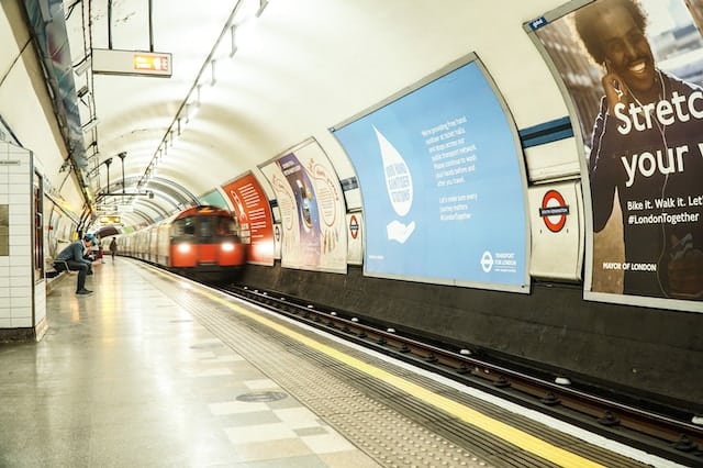 Billboards advertising inSouth Kensington Station, London transport advertising agency