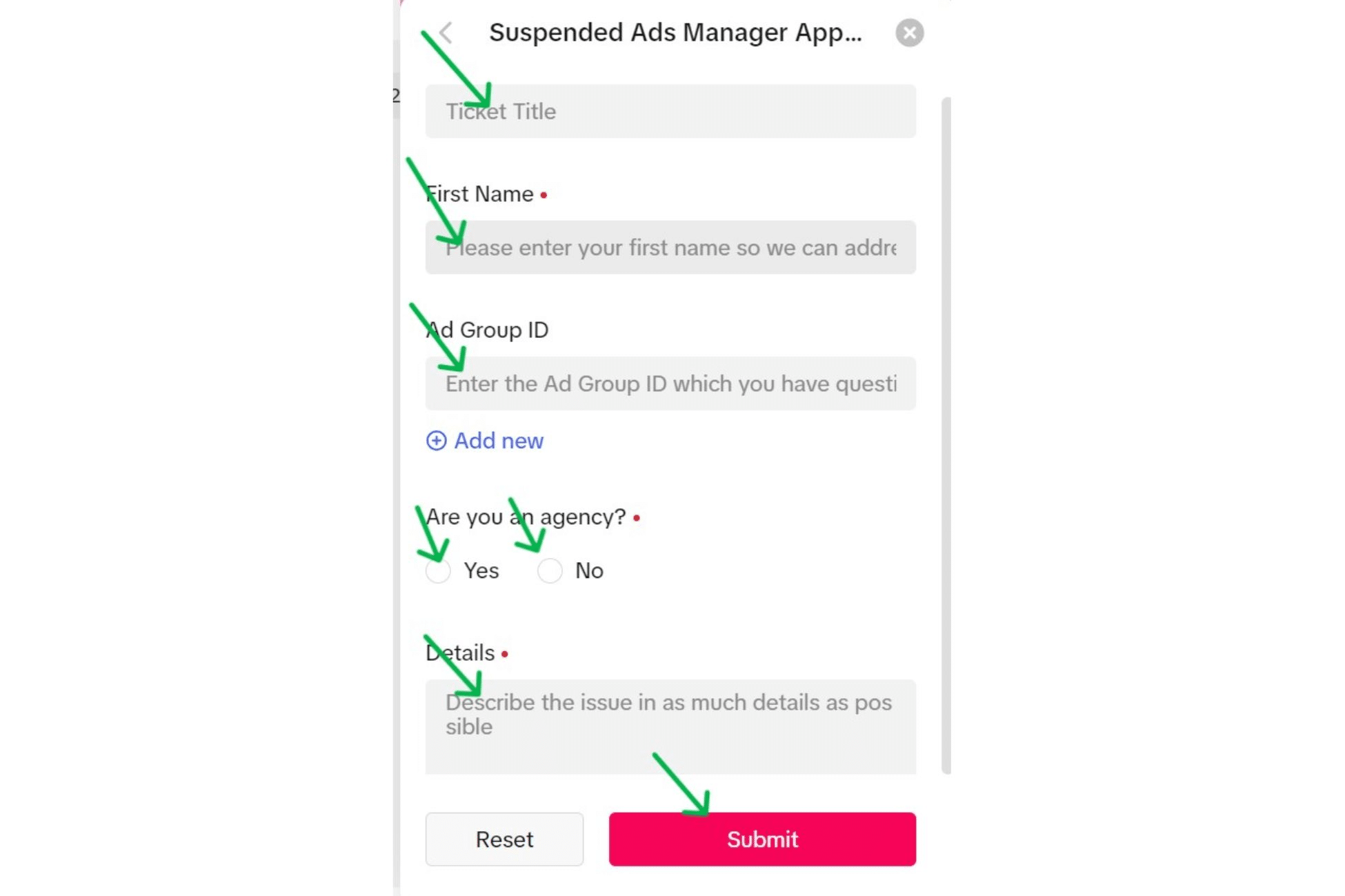 TikTok ads account appeal process in action