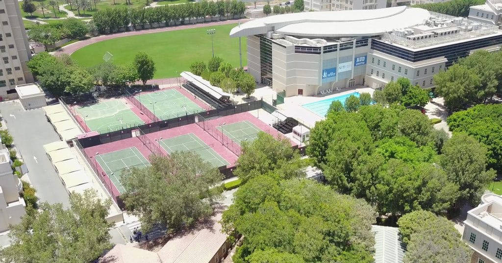 Aerial view of American University in Dubai (AUD), Dubai advertising agency