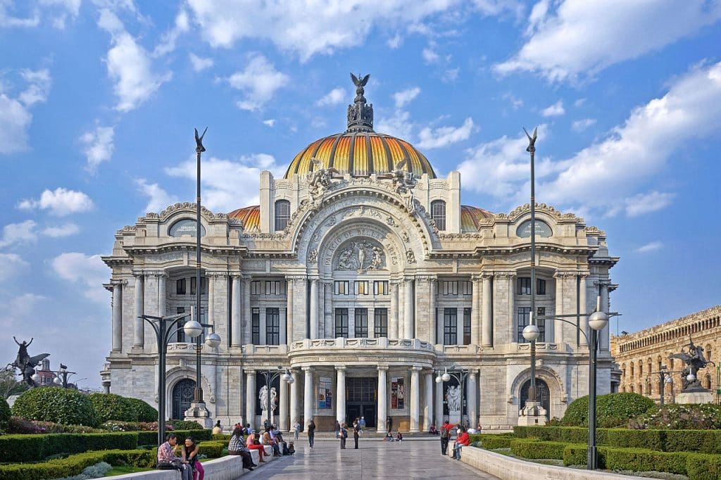 People at Palacio de Bellas Artes Mexico city advertising agency