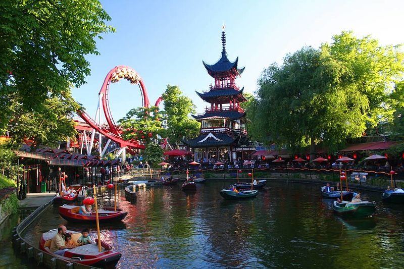 People enjoying at Tivoli Gardens in Copenhagen, Tourism Theme Park Advertising Agency.