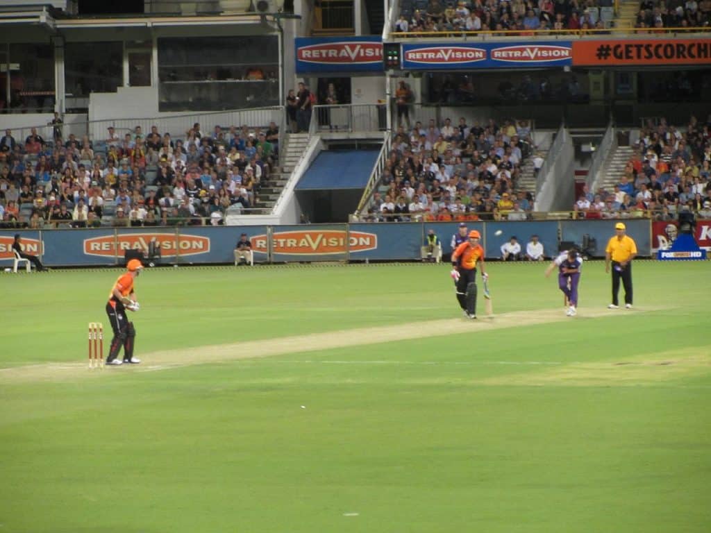 Perth Scorchers player batting against opponents, Perth sports advertising agency
