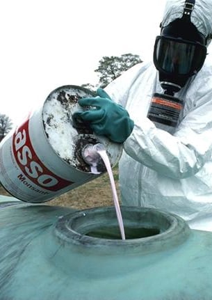An expert making pesticide, Pest Control Advertising Agency.