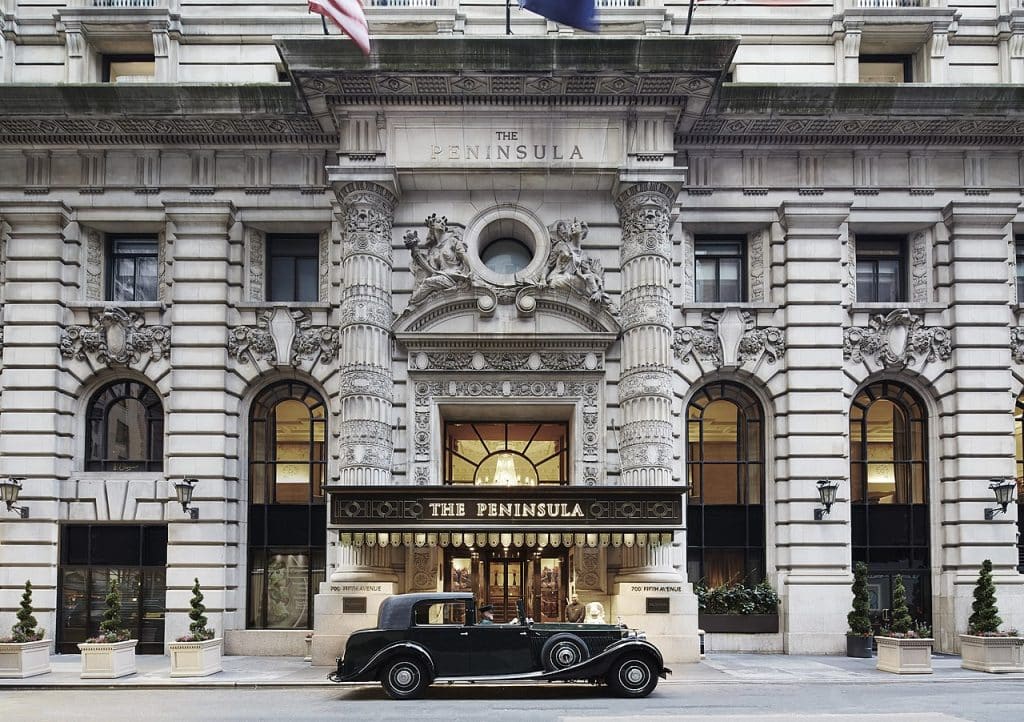 The front view of The Peninsula New York hotel, Resort & Hotel Advertising Agency.