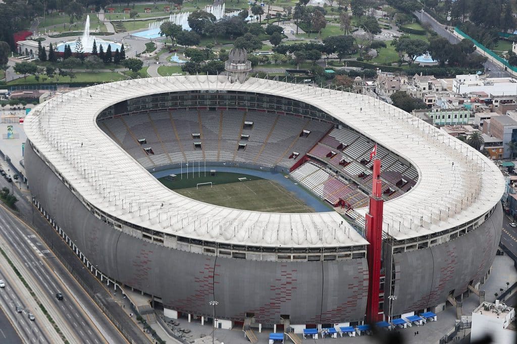 Aerial view of Estadio Nacional de Lima, Lima sports advertising agency.