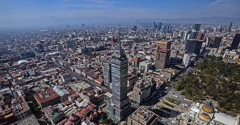 Aerial view of Mexico city advertising agency