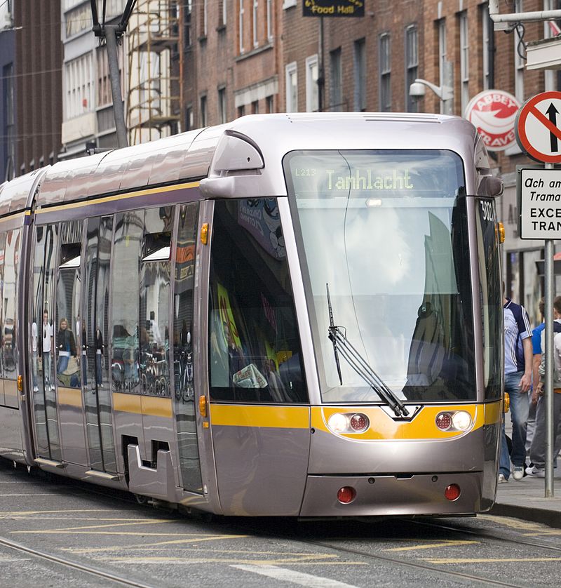 Luas tram carrying in Dublin advertising agency